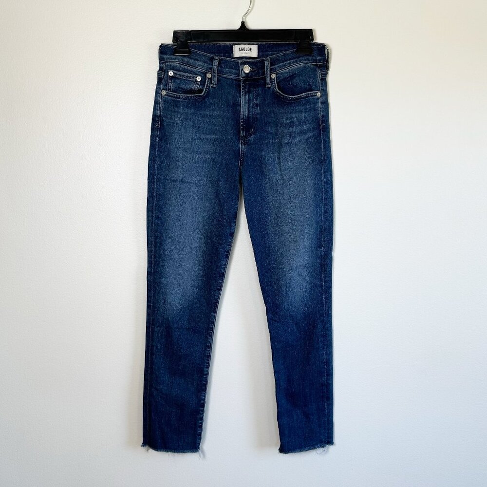 AGOLDE Sophie High Rise Raw Hem Crop Skinny Denim Jean Size 27